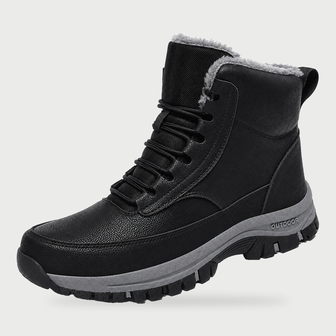 Men's insulated winter boots in Black, high top lace up snow boot