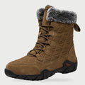 Men's Tall Winter Boots - Quilted Lace Up Snow Boots with Faux Fur Cuff