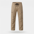 Men's Elastic Waist Cargo Pants - Drawstring with Zipper Cargo Pockets