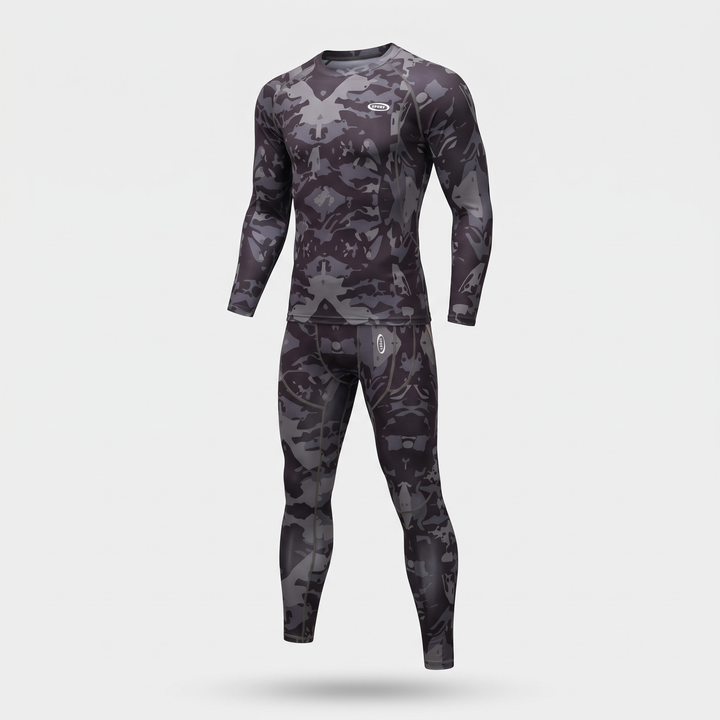 Mens Thermal Underwear Set - Dark Camo - Front