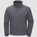 Men's Fleece Lined Jacket - Lightweight Softshell with Stand Collar and Zip Pockets
