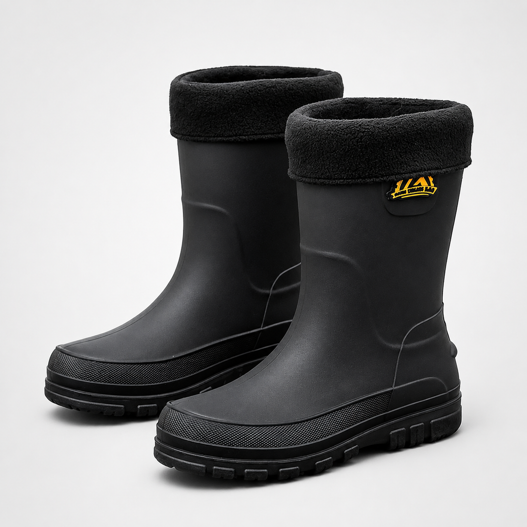 Men's insulated rain boots in Black