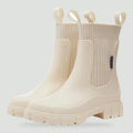 Chelsea Rain Boots for Women - Waterproof Ankle Rain Boots with Knit Collar