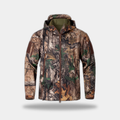 Men's Camo Hunting Jacket - Fleece-Lined Water-Resistant Softshell with Hood