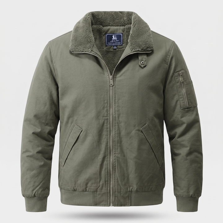 Men's Sherpa Bomber Jacket - Fleece Lined Winter Coat