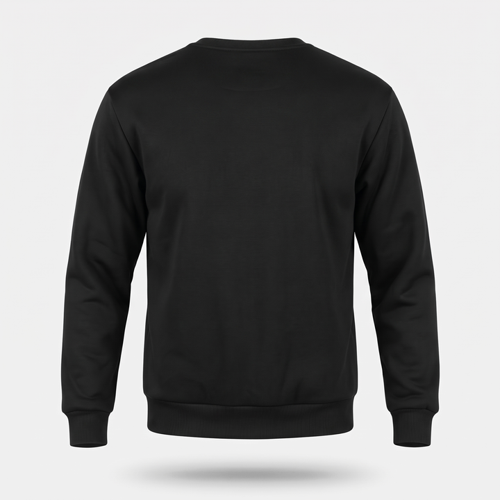 Men's crewneck sweatshirt in Black, back view