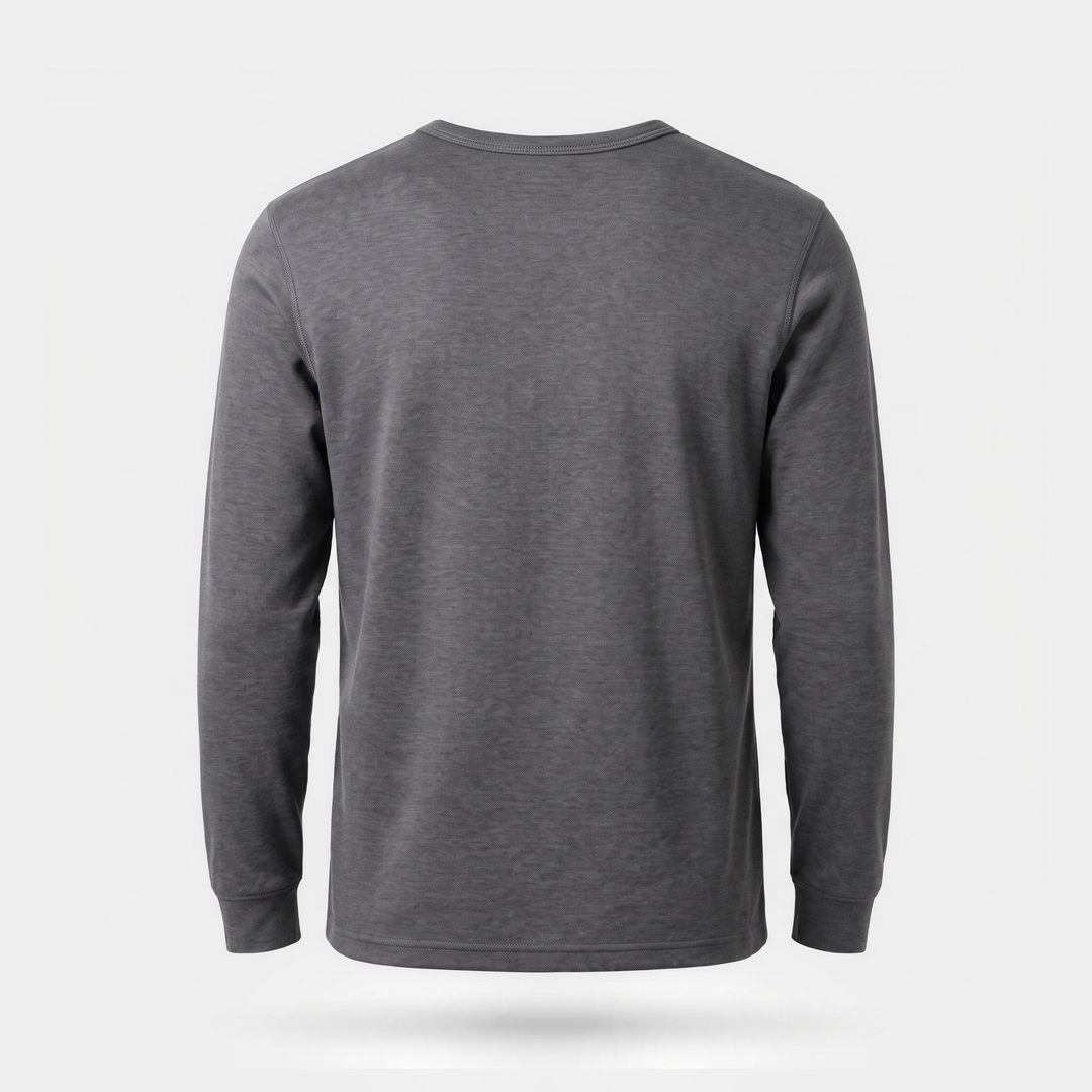 Men's thermal shirt in Dark Gray, back view