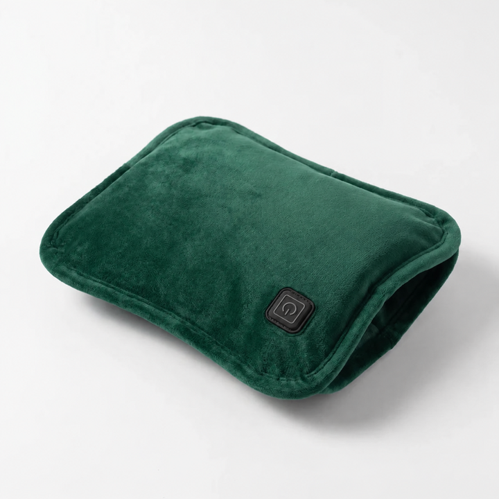 USB heated hand warmer pouch in Green with power button