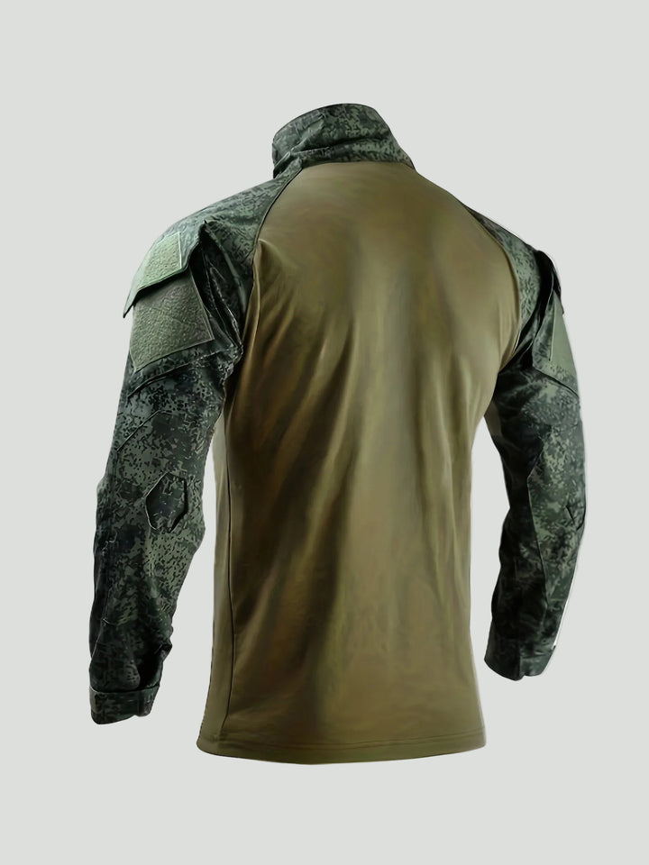Men’s Camouflage Tactical Long Sleeve Shirt – Half Zip Outdoor Layer