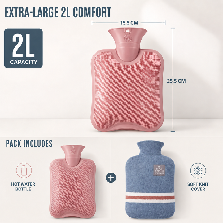 Extra large 2 liter hot water bottle
