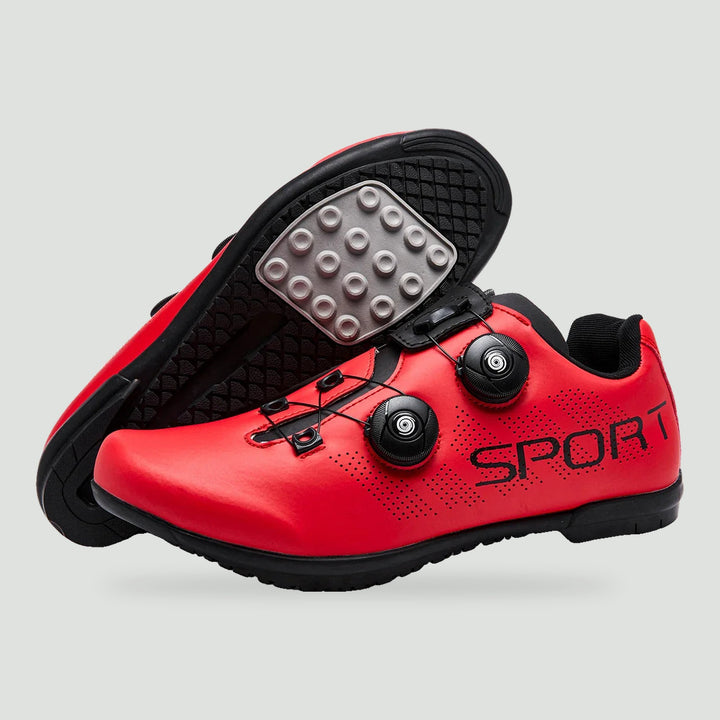 Flat pedal mountain bike shoes in Red