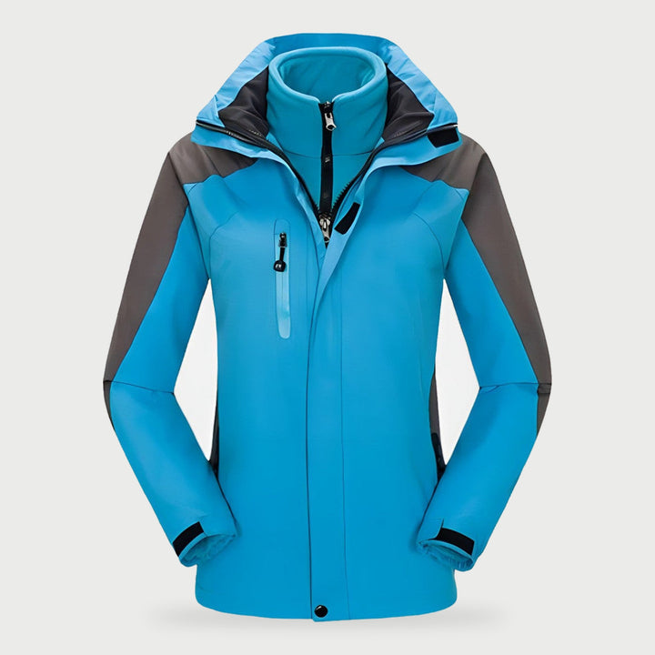 Women's 3 in 1 hiking jacket in Sky Blue