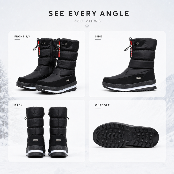 Snow boot seen from every angle