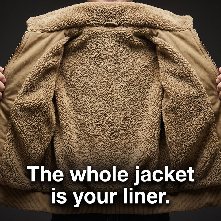 Men's Sherpa Bomber Jacket - Fleece Lined Winter Coat