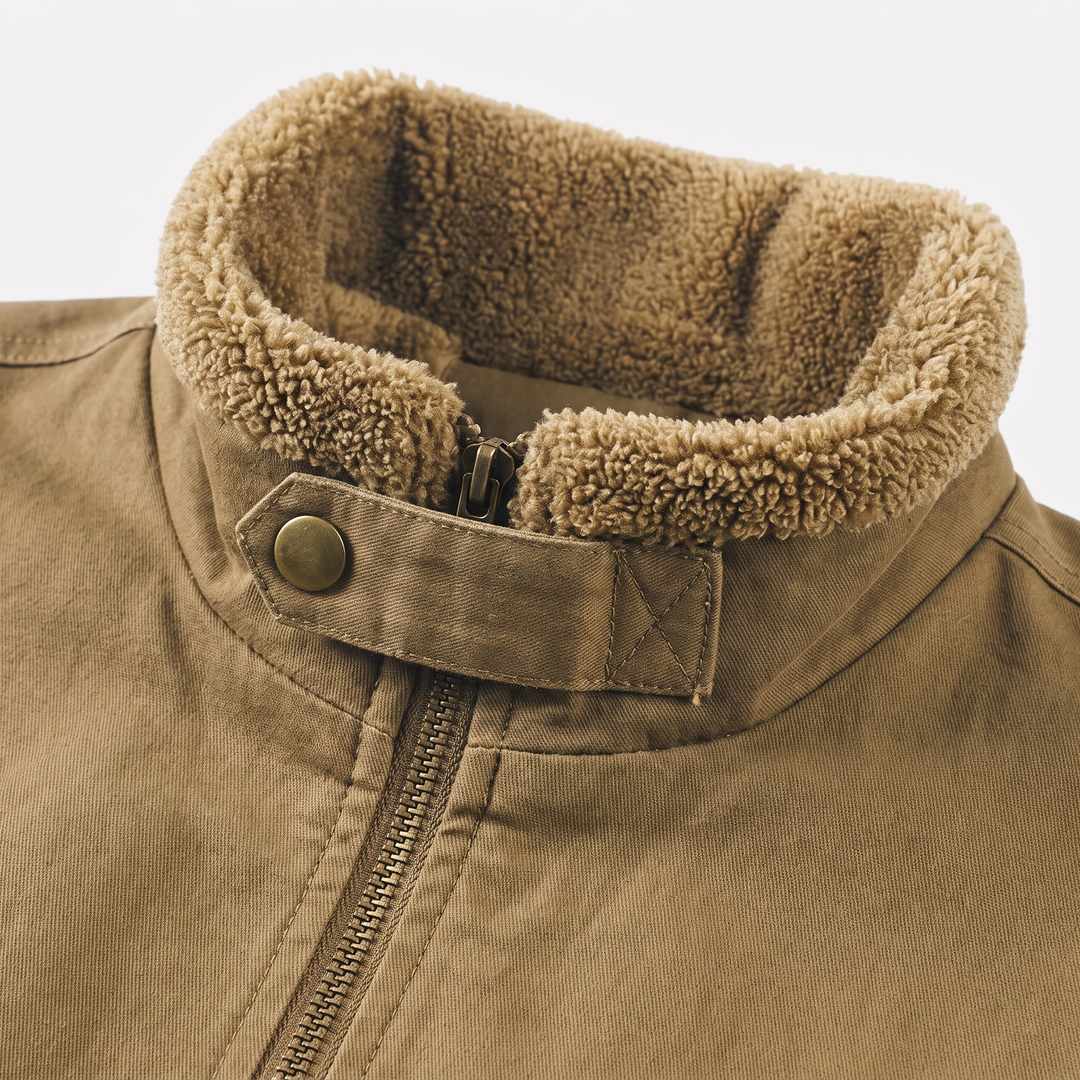 Men's Sherpa Bomber Jacket - Fleece Lined Winter Coat