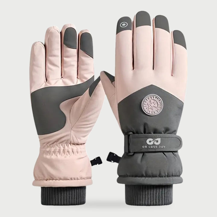 Waterproof snow gloves in Pink