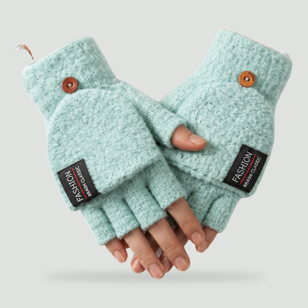 USB heated gloves in Mint Green