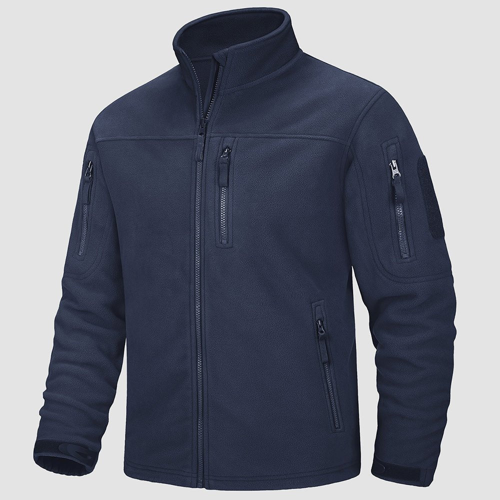 Men's tactical fleece jacket in Navy, front view