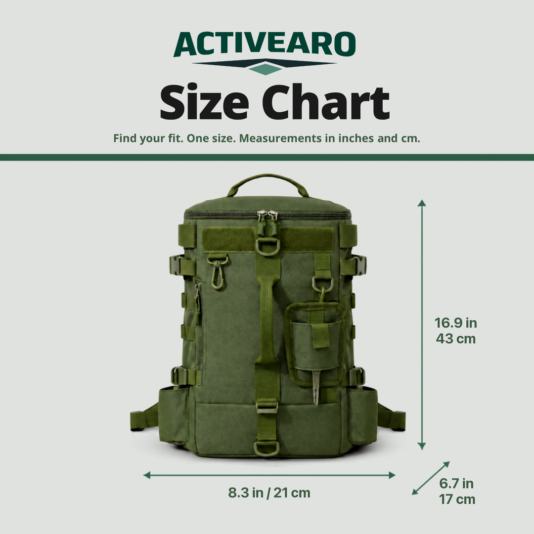 Tactical Fishing Backpack with Rod Holders and MOLLE System for Hunting and Fishing