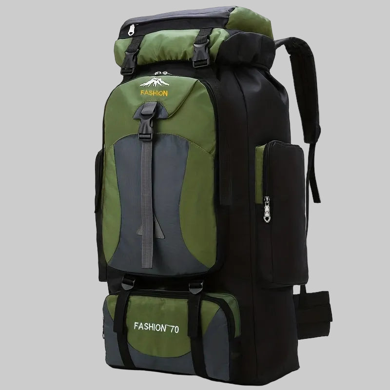 Large hiking backpack – 70L outdoor pack with adjustable straps and buckle closure