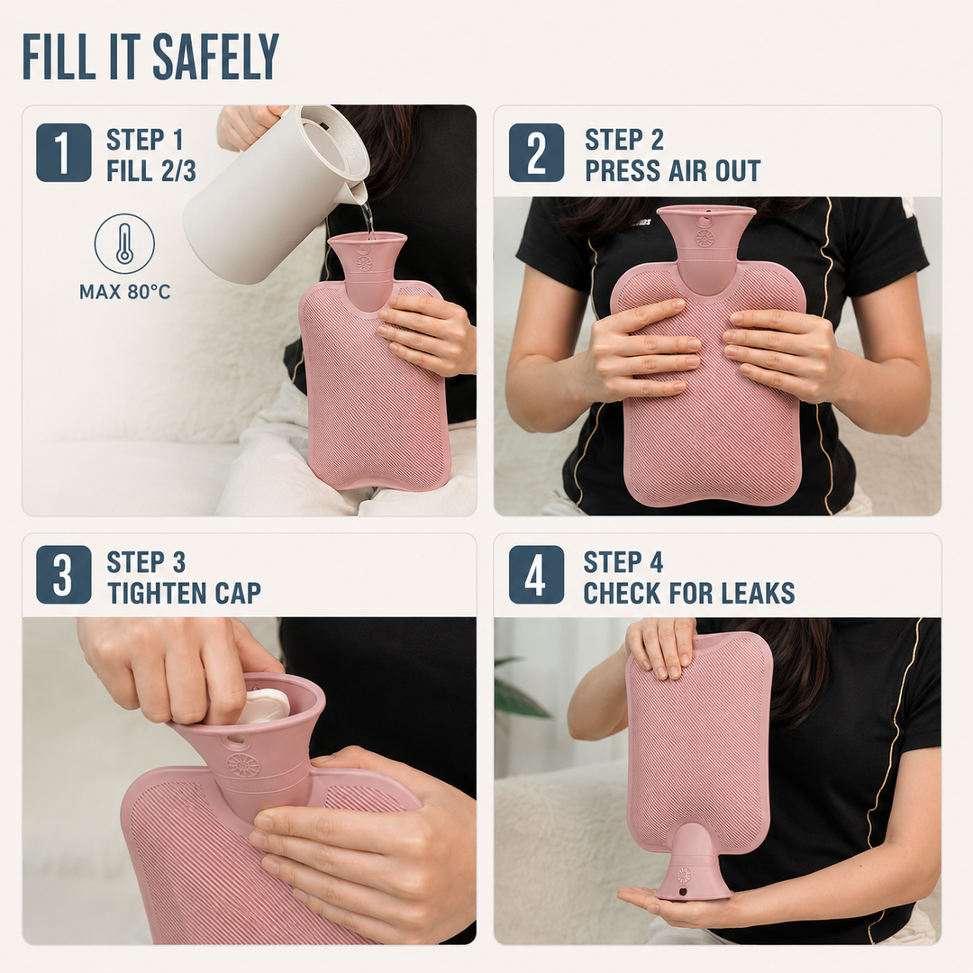 How to fill the hot water bottle safely