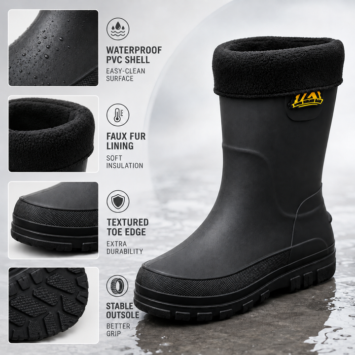 Rain boot construction details