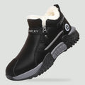 Men's Winter Shoes - Fleece Lined Side Zip Snow Boots with Grip Sole
