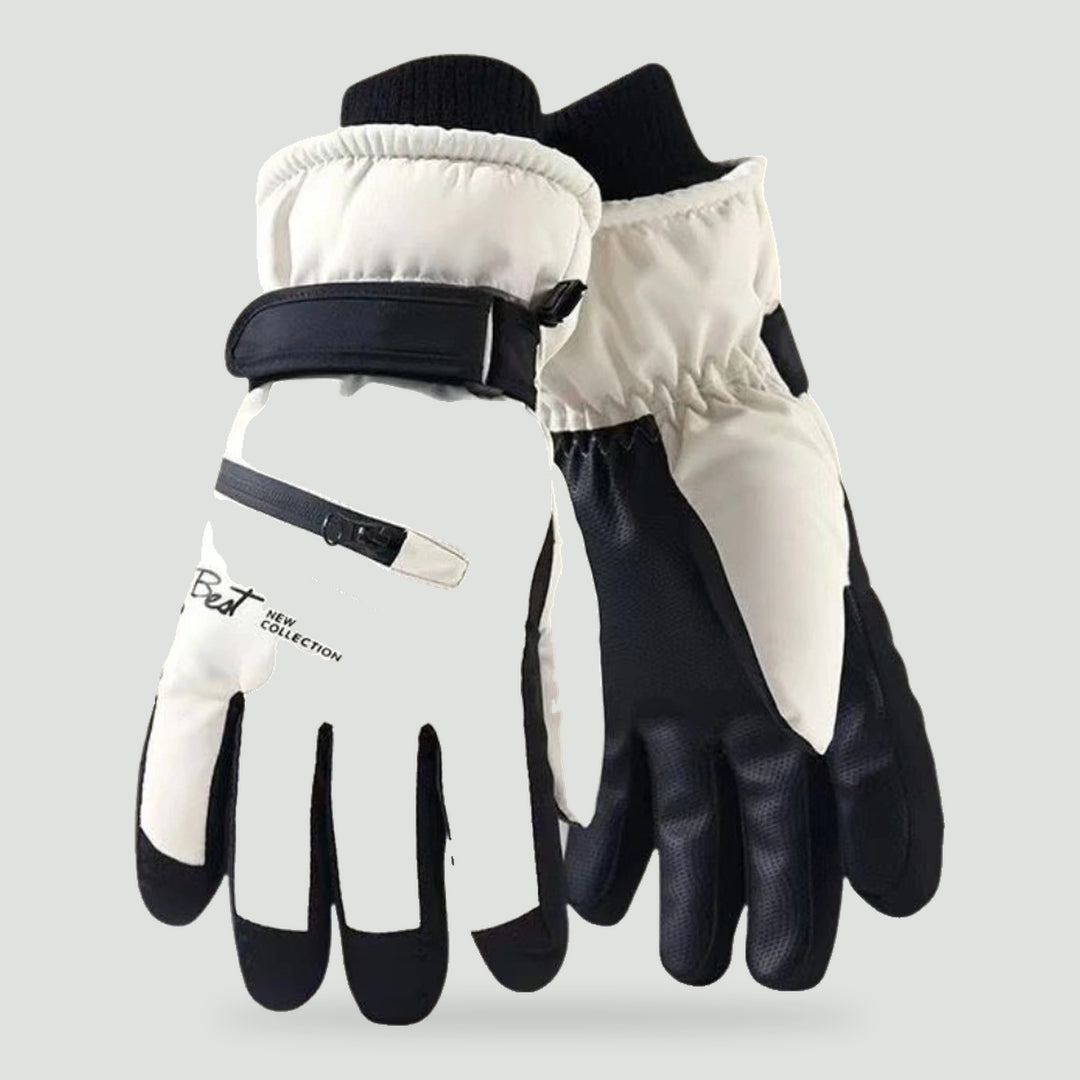 Ski gloves in Beige