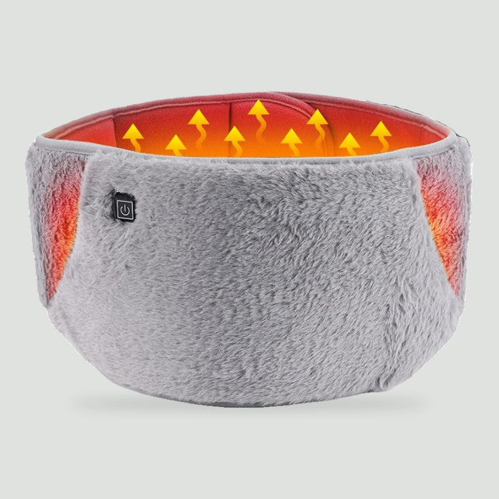 Plush heated waist belt in Gray with heat button