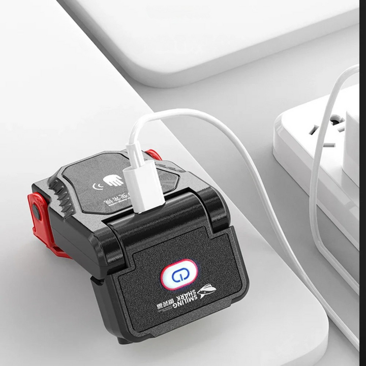 Rechargeable cap light charging over a USB cable