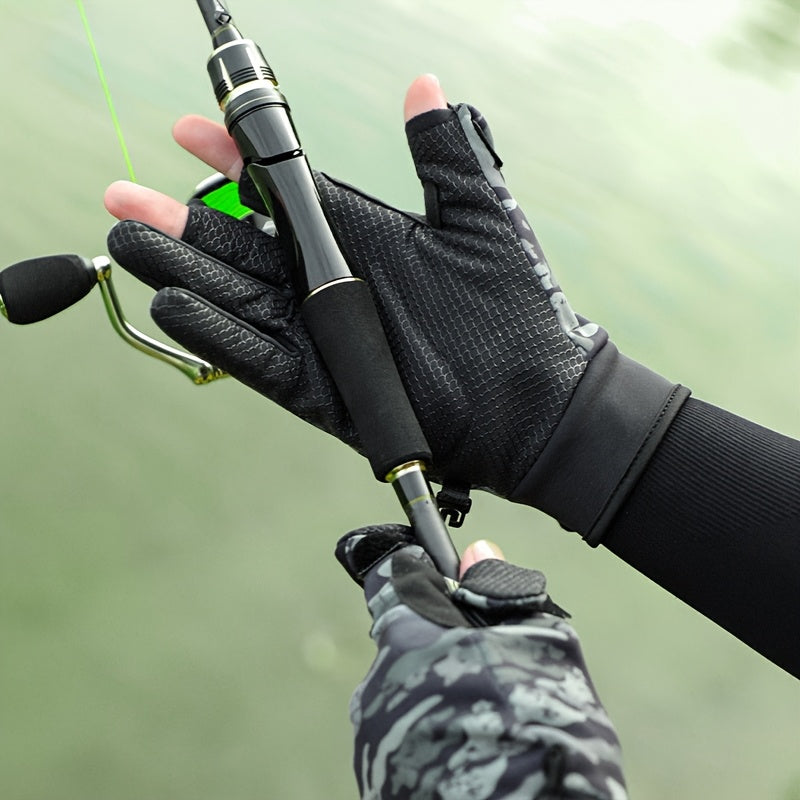 Fingerless Fishing Gloves – Non-Slip Grip & Light Insulation for Outdoor Use