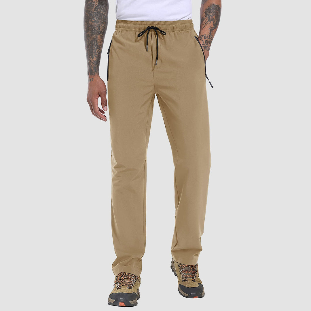 Men's lightweight hiking pants in Khaki, front view