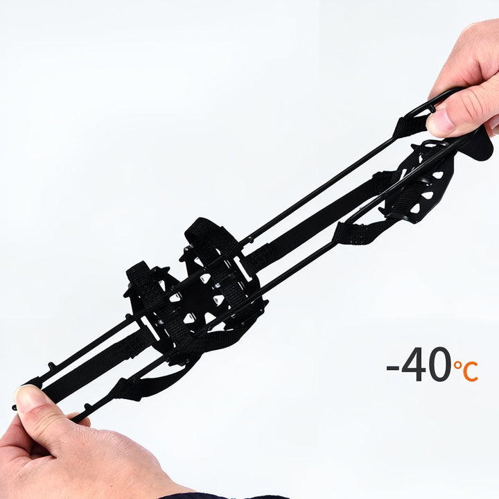 Stretch TPE band of the crampons pulled by hand