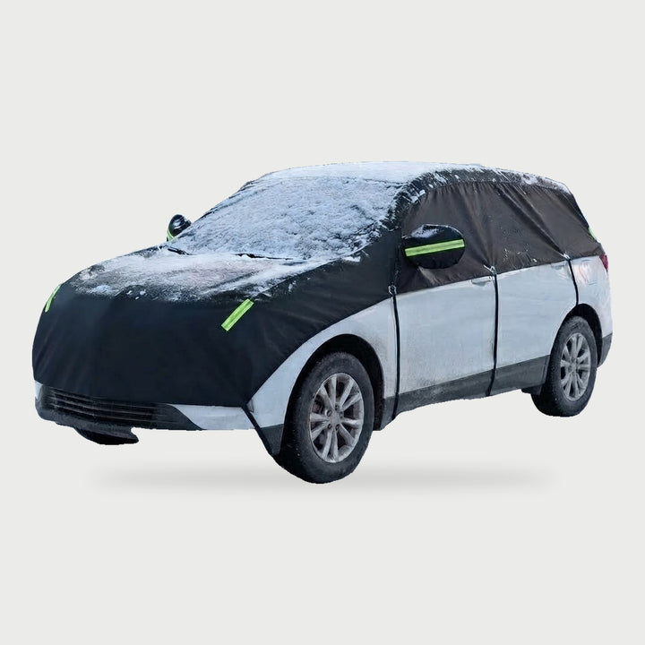 Car snow cover in black on an SUV