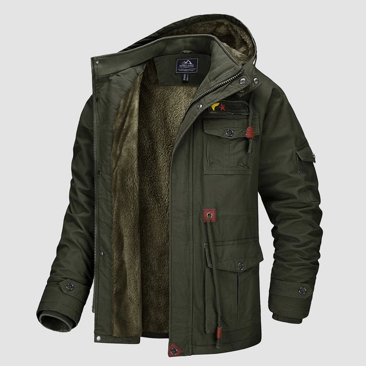 Men's field jacket in Army Green, front view