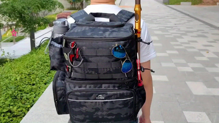 Fishing Backpack with Cooler Compartment and Rod Holder | Multi-Pocket Outdoor Gear Storage