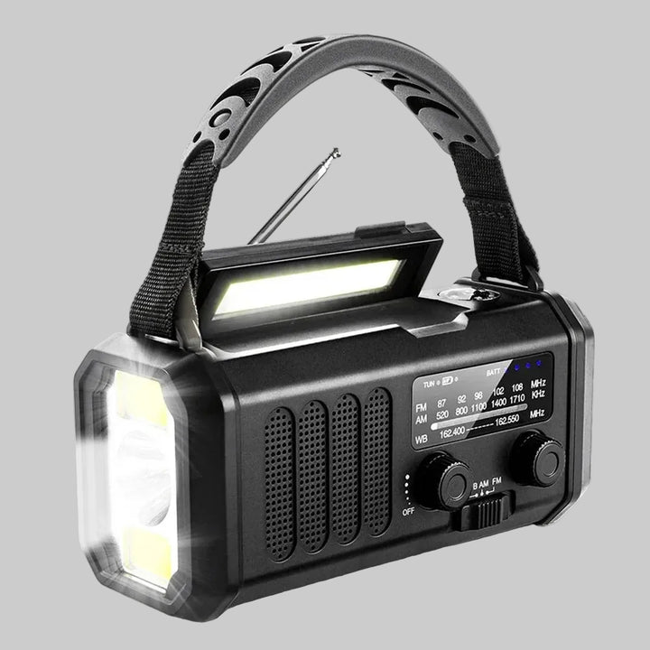 Emergency Radio with Solar & Hand Crank – 10000 mAh Power Bank