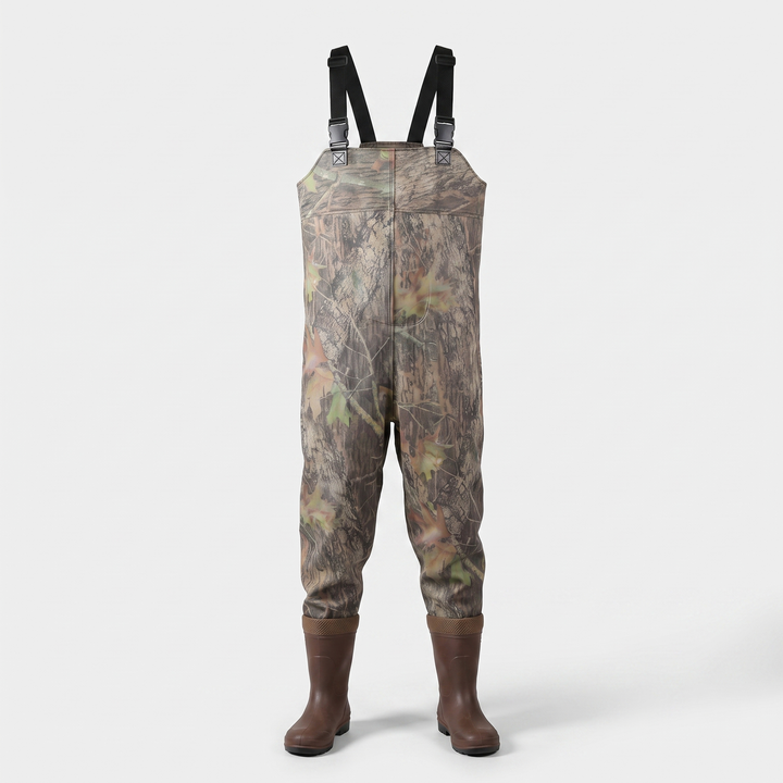 Men's chest waders in Autumn Camo, front view