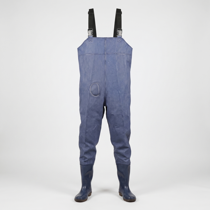Men's chest waders in Denim Blue, front view
