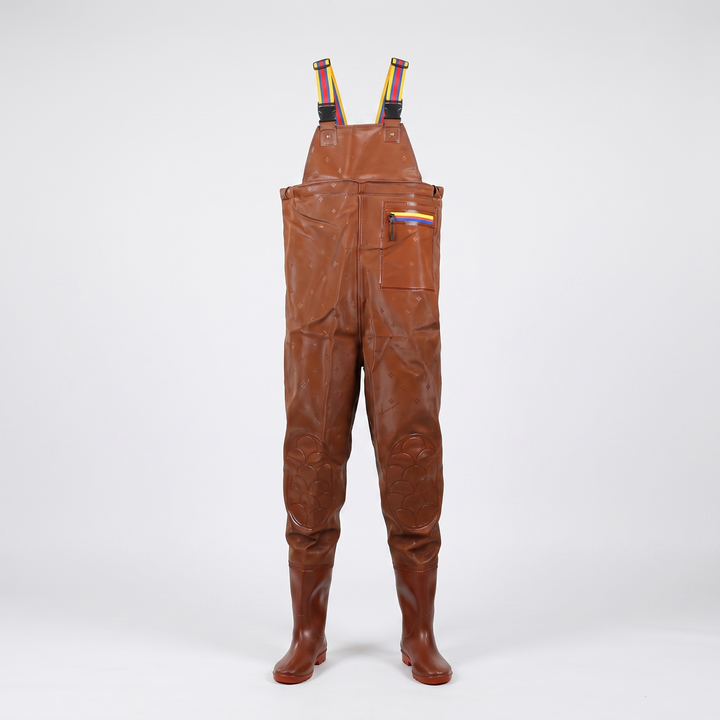 Men's chest waders in Chestnut Clover, front view