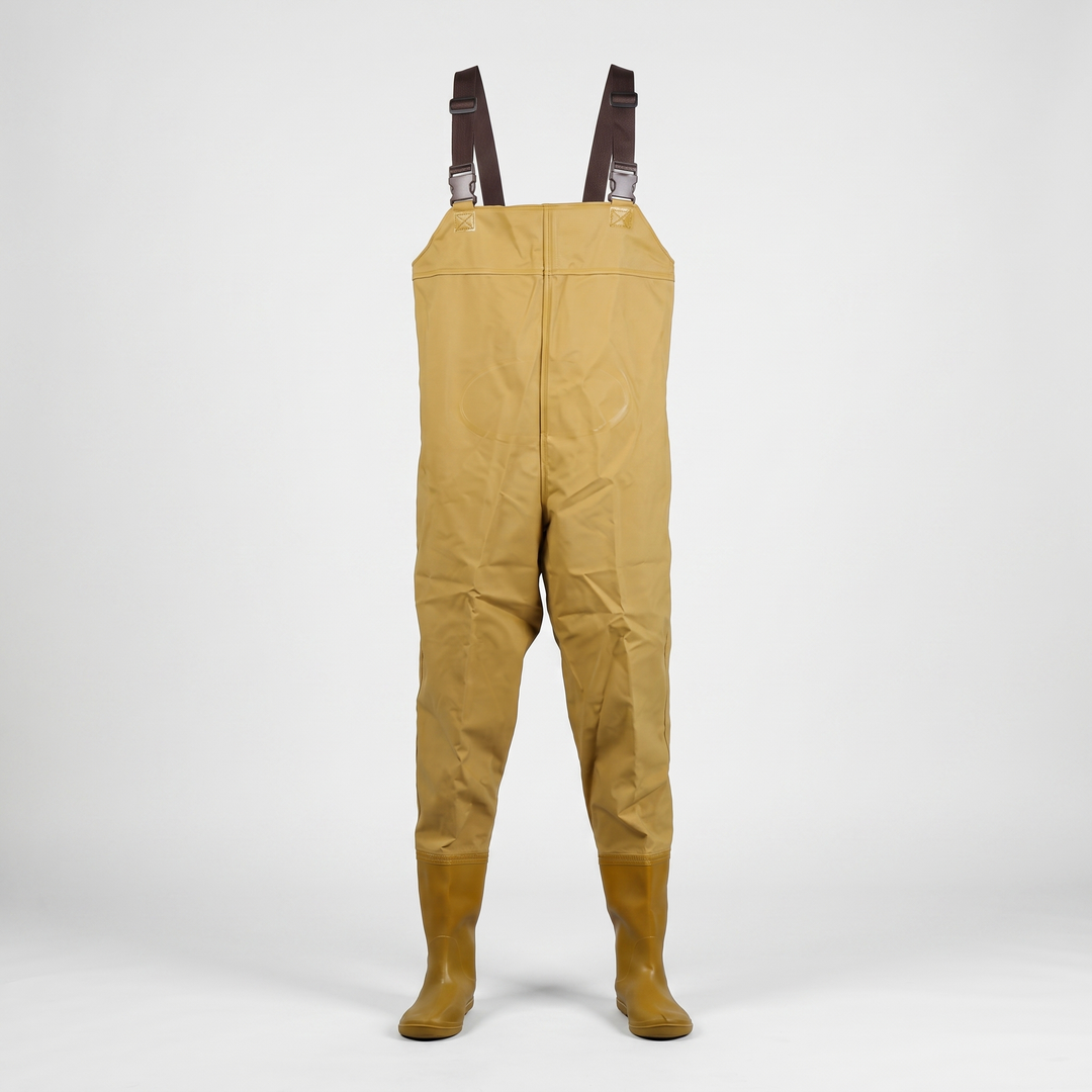 Men's chest waders in Golden Tan, front view