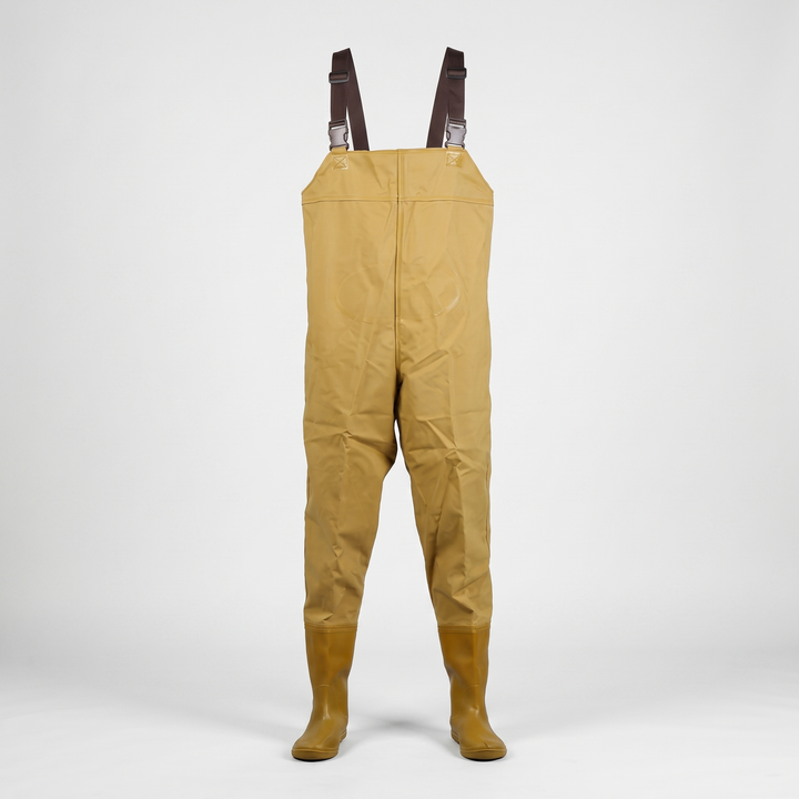 Men's chest waders in Golden Tan, front view
