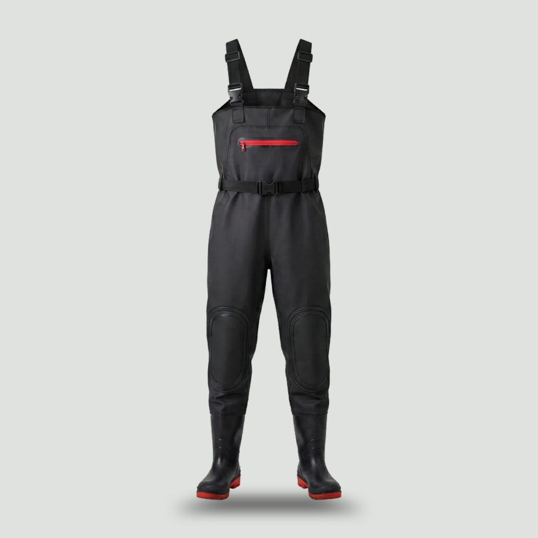 Unisex Fishing Wading Pants – Half Waders with Integrated Water Shoes