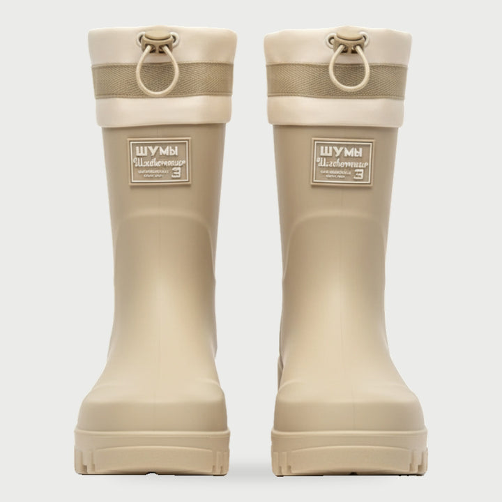 Women's short rain boots in Khaki