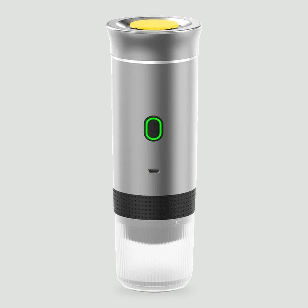 Portable coffee maker in silver