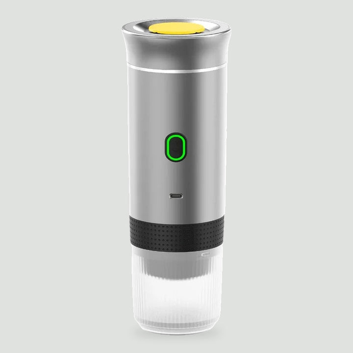 Portable coffee maker in silver