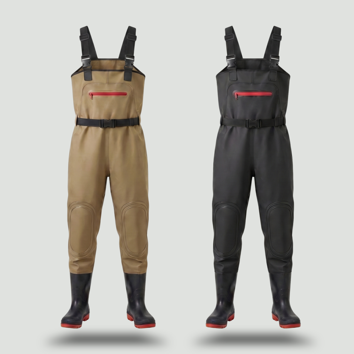 Unisex Fishing Wading Pants – Half Waders with Integrated Water Shoes
