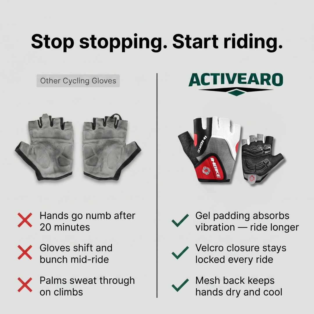 Breathable Cycling Gloves – Gel Padding with Reflective Trim