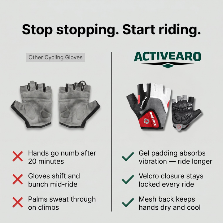 Breathable Cycling Gloves – Gel Padding with Reflective Trim