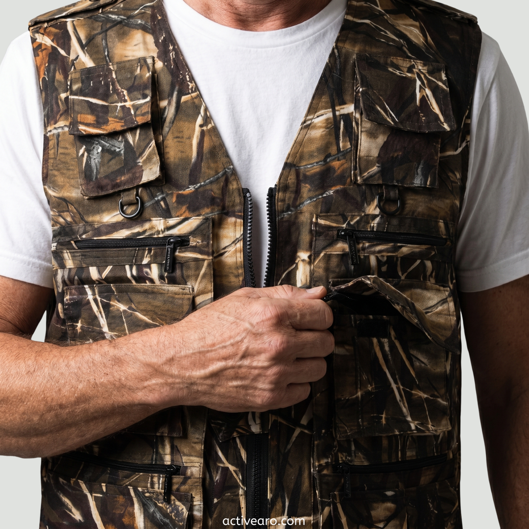 Men’s Camouflage Outdoor Vest – Multi Pocket Utility Design